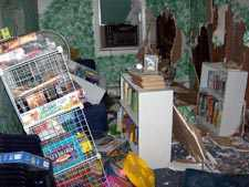 A section of the STARS Youth Center that was damaged by a blaze that had erupted next door.